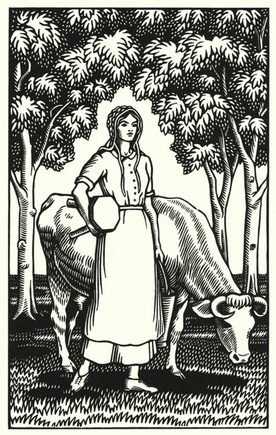 Kuvitus Thomas Hardyn Tess Of The D’Urbervillesiin (kaiverrus) tekijältä Vivien Gribble