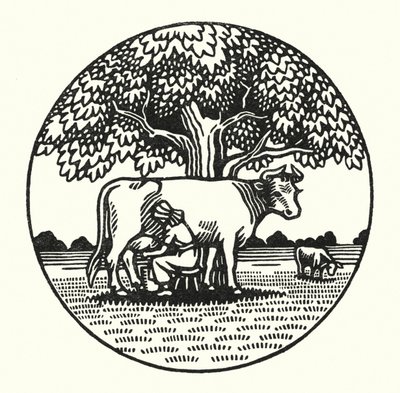 Kuvitus Thomas Hardyn Tess Of The DUrbervillesiin (kaiverrus) tekijältä Vivien Gribble