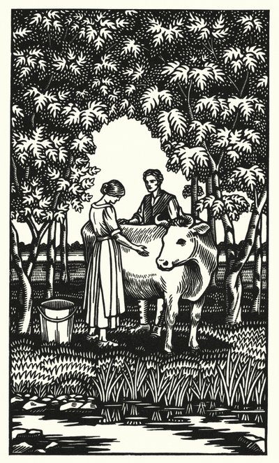 Kuvitus Thomas Hardyn Tess Of The D’Urbervillesiin (kaiverrus) tekijältä Vivien Gribble