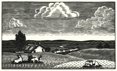Kuvitus Thomas Hardyn Tess Of The D’Urbervillesiin (kaiverrus) tekijältä Vivien Gribble