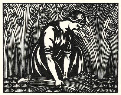 Kuvitus Thomas Hardyn Tess Of The D’Urbervillesiin (kaiverrus) tekijältä Vivien Gribble