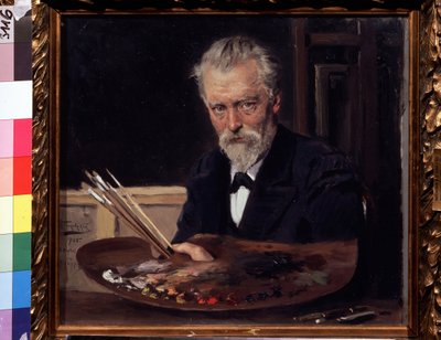 Omakuva (omakuva). Maalaus Vladimir Jegorovich Makovski (Makovsky, Makovskij) (1846-1920), huile sur toile tekijältä Vladimir Egorovic Makovsky