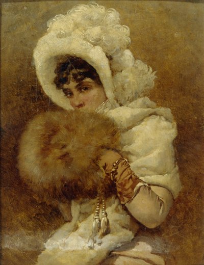 Tyttö muhvilla, 1884 tekijältä Vladimir Egorovic Makovsky