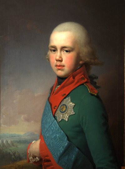 Venäjän suurruhtinas Konstantin Pavlovitšin muotokuva 1779-1831, 1795 tekijältä Vladimir Lukich Borovikovsky