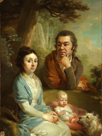 Vasili Nebolsinin, hänen vaimonsa Avdotian ja lapsen muotokuva, 1790-luvun loppu tekijältä Vladimir Lukich Borovikovsky