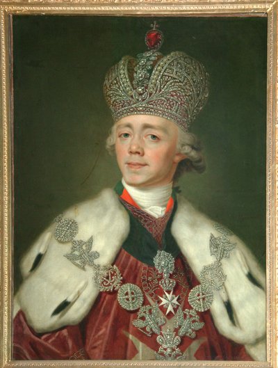 Venäjän keisari Paavali I:n muotokuva 1754-1801, 1799-1800 tekijältä Vladimir Lukich Borovikovsky