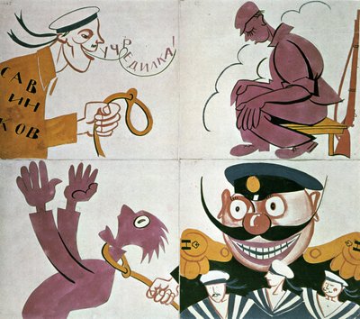 Perustavaa kansalliskokousta vastustava karikatyyri tekijältä Vladimir Mayakovsky