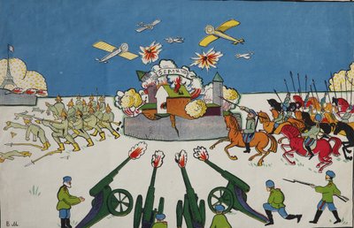 Voi sinä saksalainen!... Juliste, 1914 tekijältä Vladimir Mayakovsky