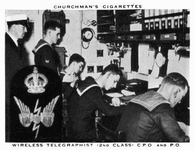 Langaton telegraphist, 2. luokka, C.P.O ja P.O, 1937. tekijältä WA and AC Churchman