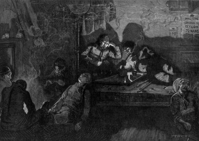 "Oopiumin tupakointi Lontoon East Endissä", 1874. tekijältä WB Murrey