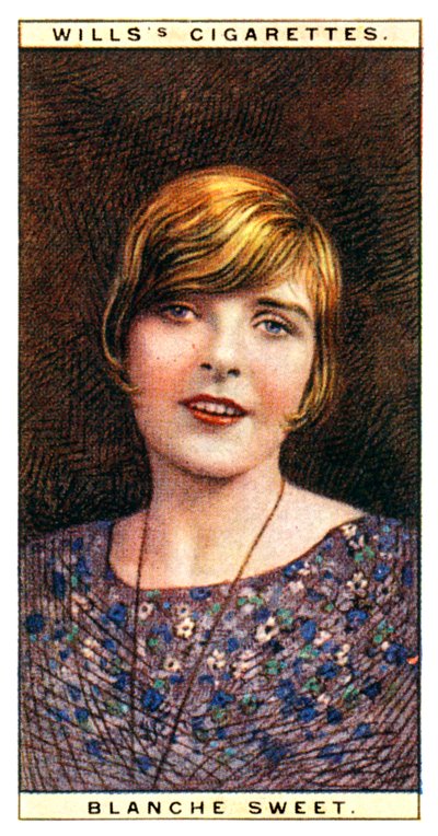 Blanche Sweet 1896-1986, yhdysvaltalainen näyttelijä, 1928. tekijältä WD and HO Wills