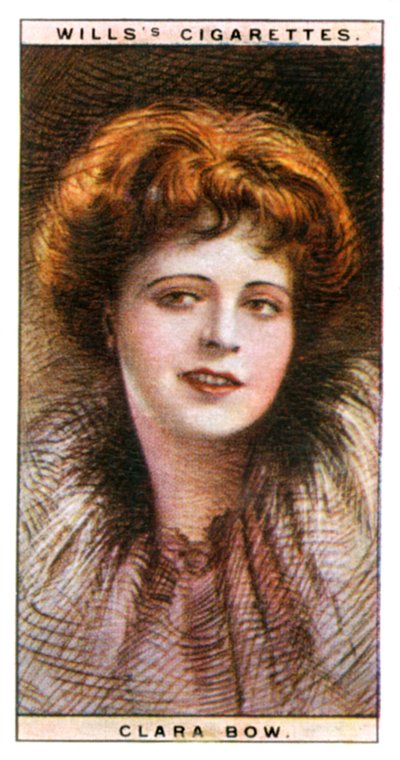 Clara Bow 1905-1965, yhdysvaltalainen näyttelijä ja seksisymboli, 1928. tekijältä WD and HO Wills
