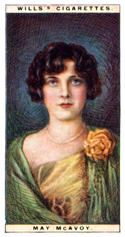 May McAvoy 1899-1984, yhdysvaltalainen näyttelijä, 1928. tekijältä WD and HO Wills