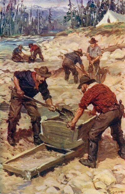 Kullanpesu Frazerin rannoilla (värilitho) tekijältä W.R.S. (after) Stott