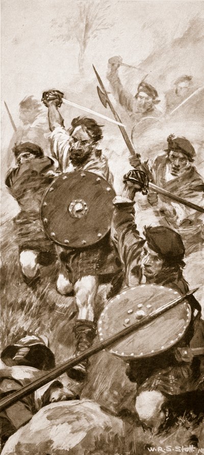 Ylämaalaiset Killiecrankien taistelussa, 27. heinäkuuta 1689 (litho) tekijältä W.R.S. Stott