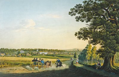 Näkymä Alt Haldenslebenistä kaiverrettu Carl August Richter (1770-1848) (kaiverrus vesivärillä) tekijältä W. (after) Behrendsen