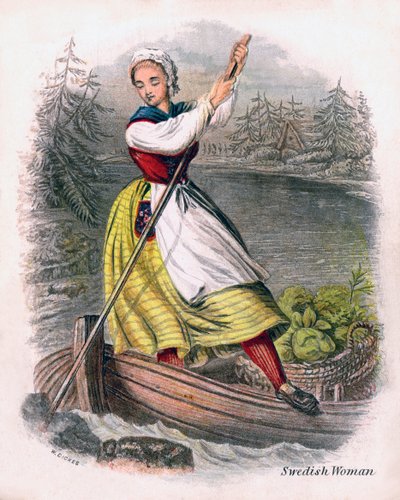 Ruotsalainen nainen soutu, 1809. tekijältä W. Dickes
