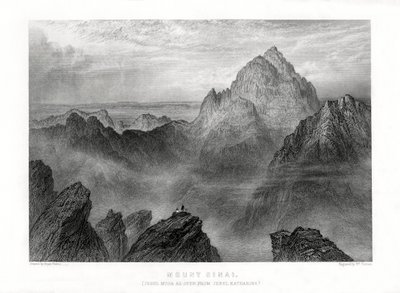 Siinain vuori: Jebel Musa nähtynä Jebel Katharinasta, 1887. tekijältä W. Forrest