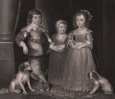 Charles, James ja Henrietta, Englannin Charles I:n lapset, kaiverrus Payne