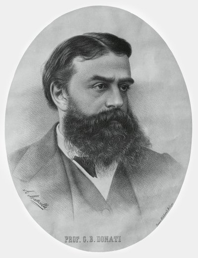 Giovanni Battista Donatin (1826-1873), italialaisen matemaatikon ja tähtitieteilijän muotokuva, kaiverrus tekijältä John Ward Dunsmore