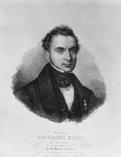 Muotokuva Giovanni Rossista (1800-luku), italialainen kirurgi, kaiverrus Enrico Bandinin (1807-1888) maalauksen jälkeen tekijältä John Ward Dunsmore