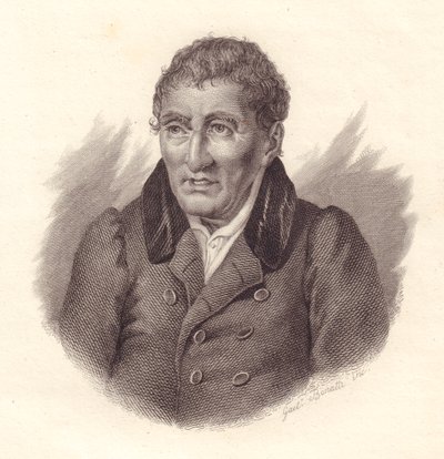 Italialaisen runoilijan Jacopo Vittorellin (1749-1835) muotokuva, Bonattin kuparikaiverrus tekijältä John Ward Dunsmore