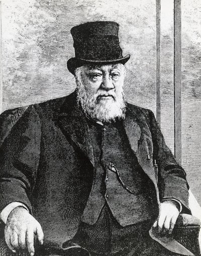 Etelä-Afrikan tasavallan (tai Transvaalin) presidentin Stephanus Johannes Paulus Krugerin (1825-1904) muotokuva, johti buurien sotaa englantilaisia vastaan, kaiverrus tekijältä John Ward Dunsmore