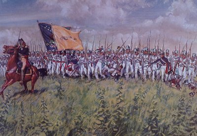 Chippawan taistelu (väri litho) tekijältä John Ward Dunsmore