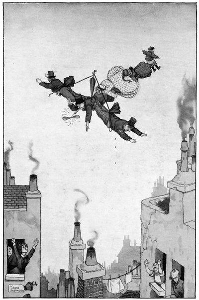 Lentämisen huumoria, c1920 tekijältä William Heath Robinson