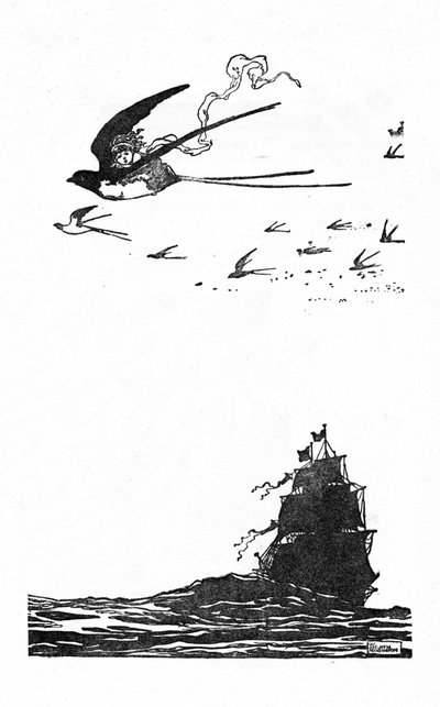 Pääskynen nousi korkealle ilmaan, vuodelta 1930 tekijältä William Heath Robinson