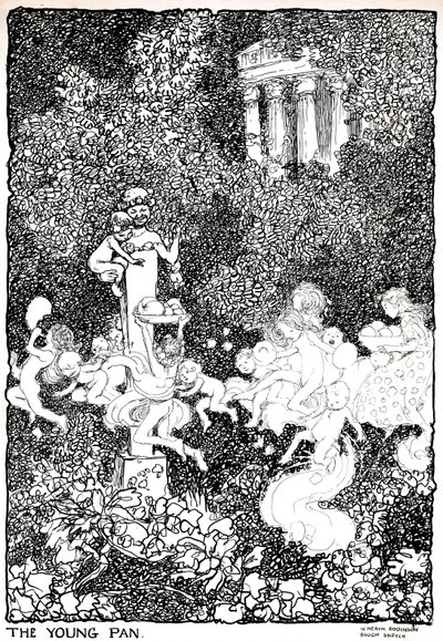 Nuori Pan - Ensimmäinen vaihe, vuodelta 1920 tekijältä William Heath Robinson