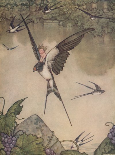 Kyllä, lähden kanssasi! Sanoi Tommelise, 1930 tekijältä William Heath Robinson