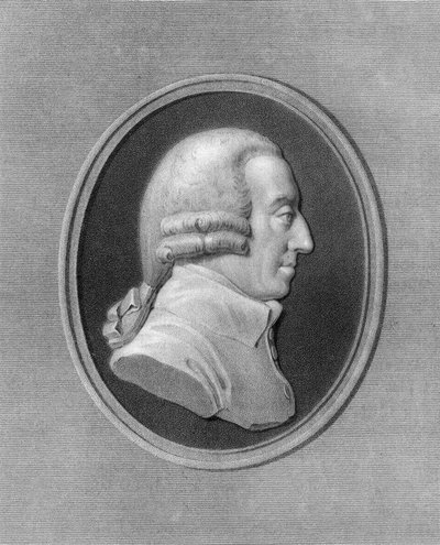 Adam Smith, 1700-luvun skotlantilainen filosofi ja taloustieteilijä, 1836. tekijältä W. Holl