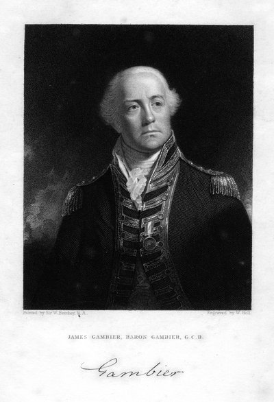 Amiraali James Gambier 1756-1833, 1. Baron Gambier, 1837. tekijältä W. Holl