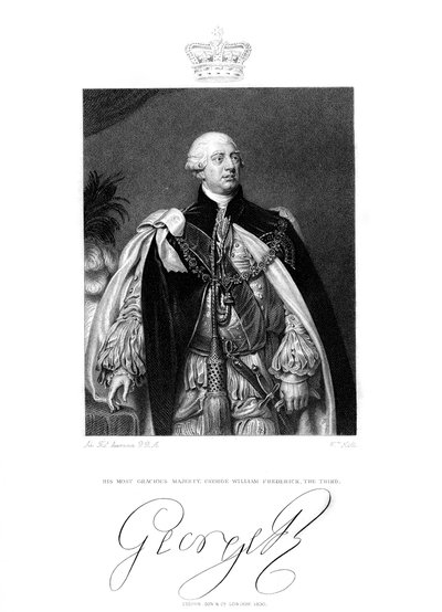 George III, Ison-Britannian ja Irlannin kuningas, 1800-luku. tekijältä W. Holl