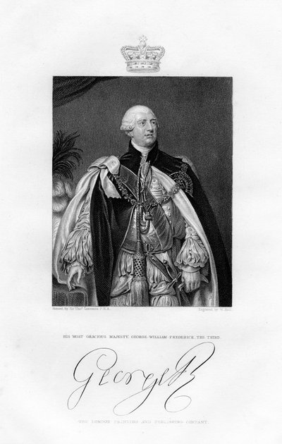 Ison-Britannian kuningas George III, 1800-luku. tekijältä W. Holl