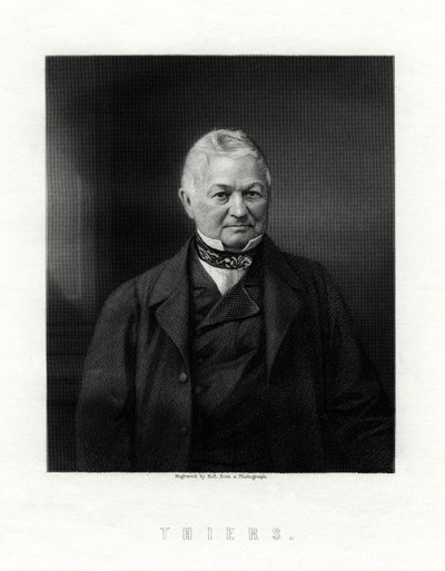 Louis Adolphe Thiers, ranskalainen valtiomies ja historioitsija, 1800-luku. tekijältä W. Holl