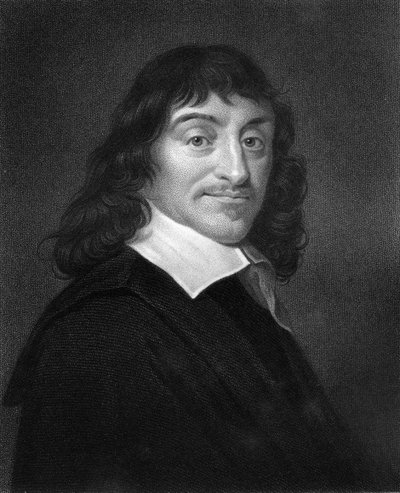 Rene Descartes, 1600-luvun ranskalainen filosofi ja matemaatikko, 1836. tekijältä W. Holl