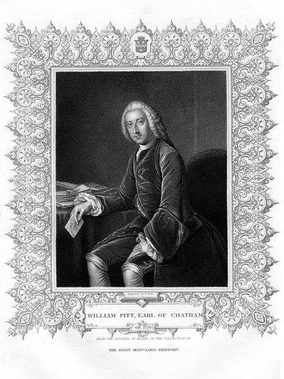 William Pitt, Chathamin ensimmäinen jaarli, brittiläinen Whig-valtiomies, 1800-luku. tekijältä W. Holl
