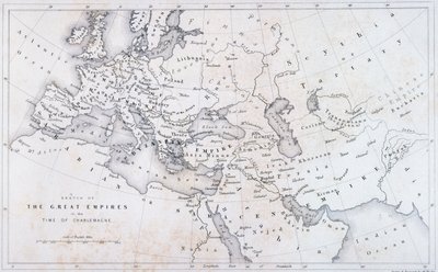Suuret imperiumit Kaarle Suuren aikana, noin 1850 tekijältä W Hughes