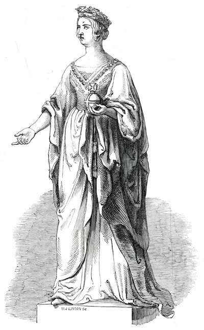Hänen Majesteettinsa marmoripatsas Royal Exchangessa, 1845. tekijältä W. J. Linton