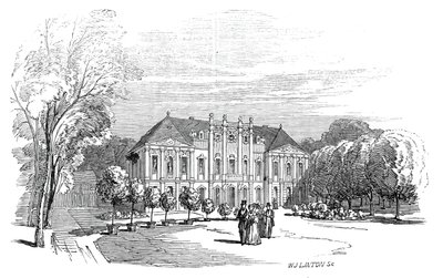 Tenneburgin palatsi - Hänen kuninkaallisen korkeutensa prinssi Albertin piirroksesta, 1845. tekijältä W. J. Linton