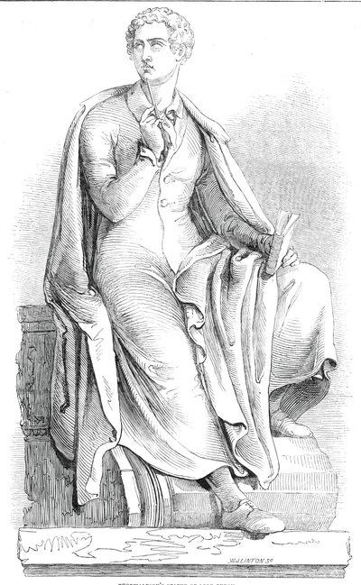 Thorwaldsenin Lord Byronin patsas, 1845. tekijältä W. J. Linton