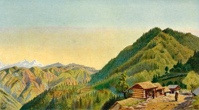 "The Retreat, Mashobra, kenraali Robertsin koti kukkuloilla lähellä Simlaa", 1850-luku, 1901. tekijältä W McCracken