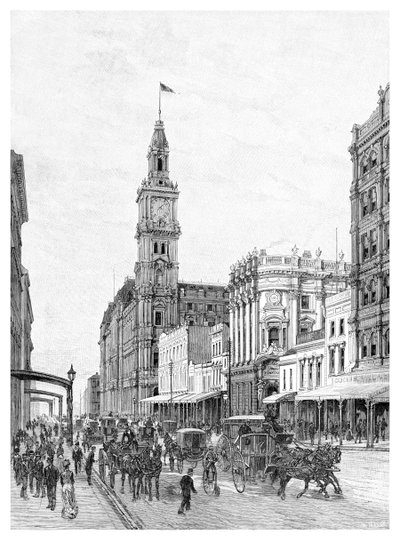 Elizabeth Street, Melbourne, Victoria, Australia, 1886. tekijältä W. Mollier