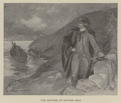 Nathan Halen vangitseminen (litho) tekijältä W. P. Snyder