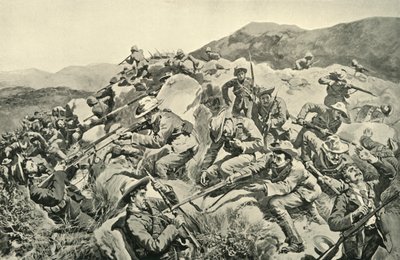 "Kenraalin ranskan kanssa: New Zealanders Saving a Picket of the Yorkshiren rykmentti", 1900. tekijältä W Small