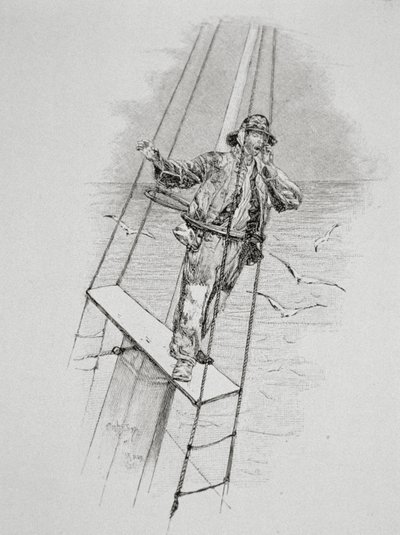 "There She Blows, Blows, Blows", "The Perils and Romance of Whaling" -julkaisussa Century Magazine, kesäkuu 1890 (kaiverrus) tekijältä W. Taber
