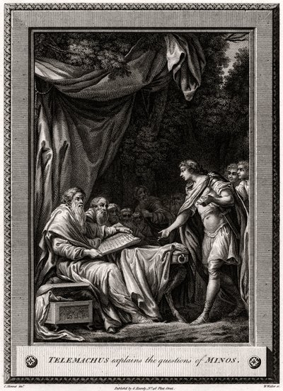 Telemachos selittää Minoksen kysymykset, 1776 tekijältä W. Walker