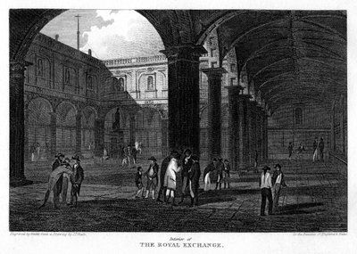 Royal Exchange, Lontoon kaupunki, 1816. tekijältä W. Wallis